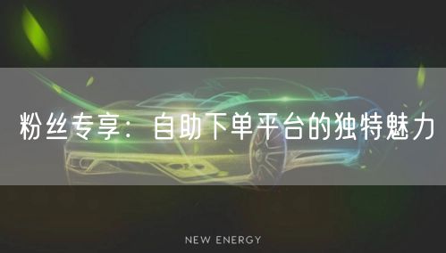 粉丝专享：自助下单平台的独特魅力